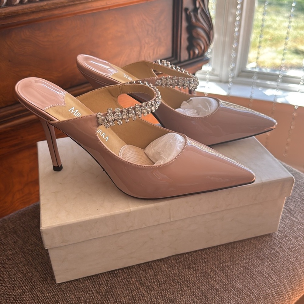 MiraAzzurra Elegant Heels with Rhinestone Strap